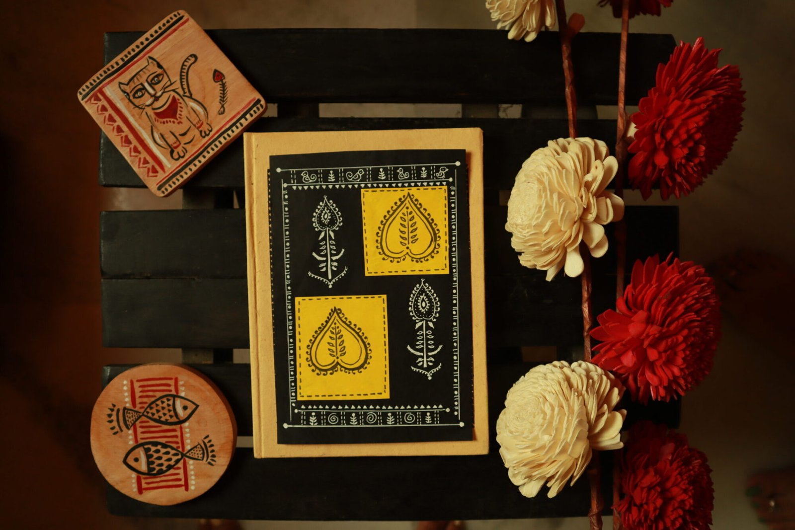 Hardbound Notebook - Nakshi khaata(Black & Yellow)