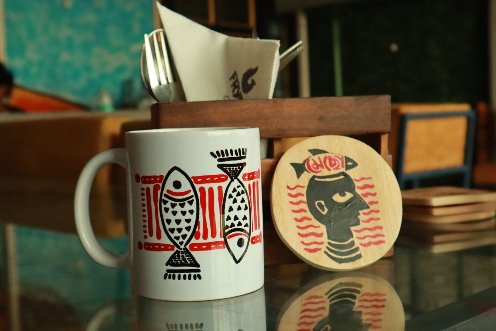 Coffee Mug Coaster Combo- Fish & Mechho