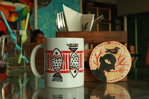 Coffee Mug Coaster Combo- Fish & Pakhi
