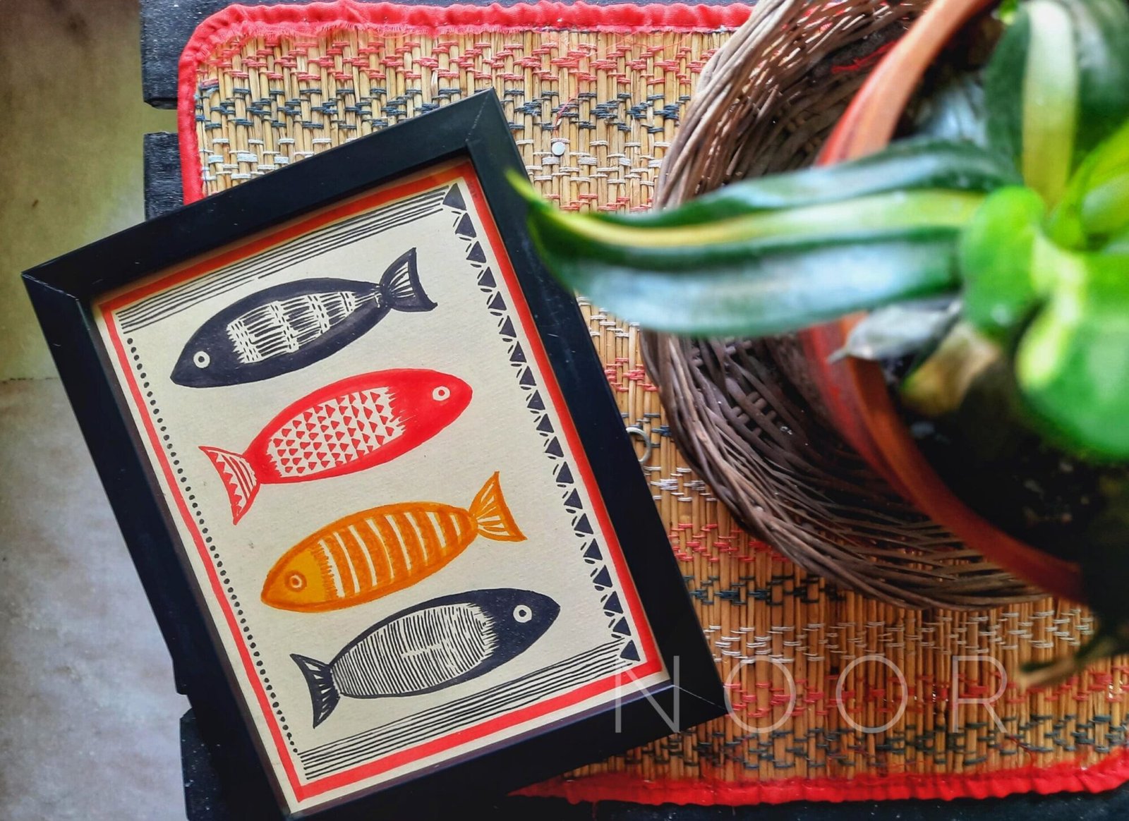 Handpainted Frame - Fish fish