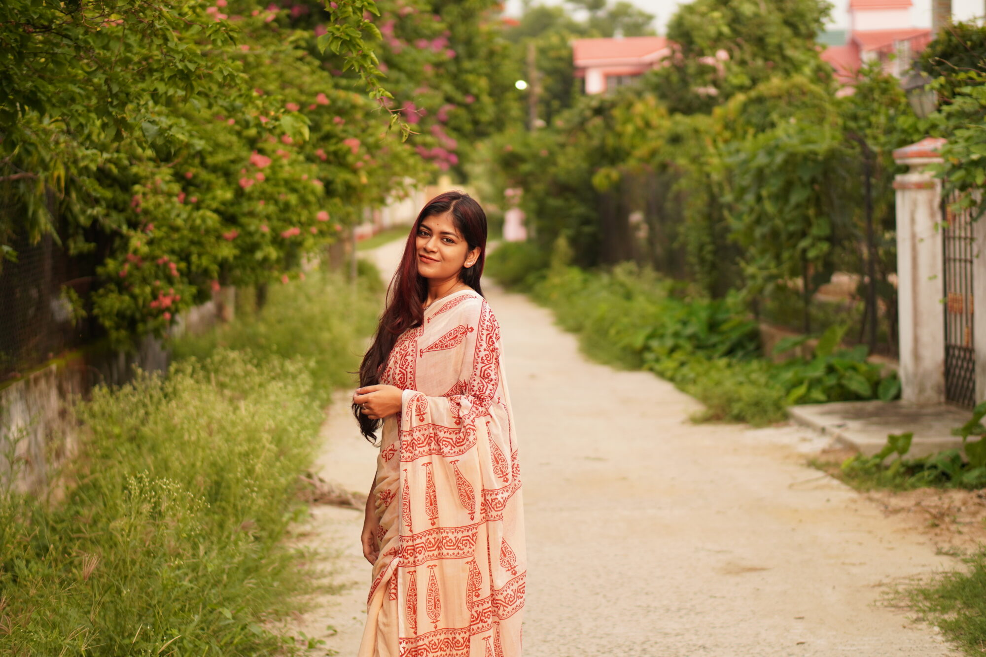 Handblock print Saree - Malachandan ( Jamdaani motif)